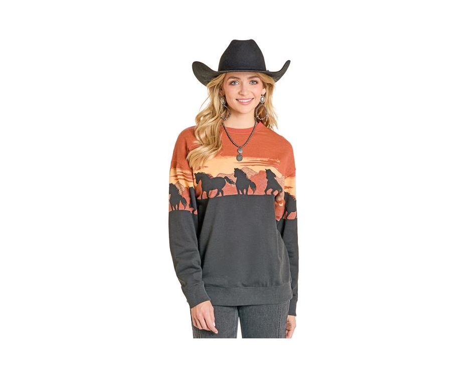 Rock & Roll Horse Border Sweatshirt
