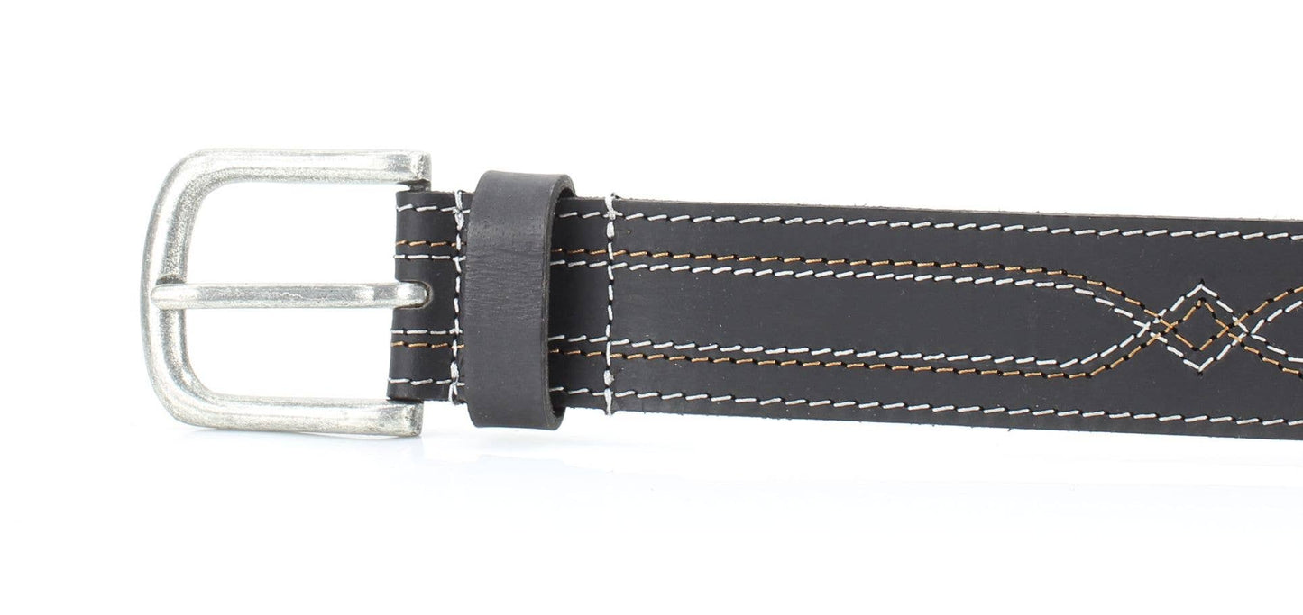 Two Tone Contrast Stitch Minimalist Style Belt ABB WST 1003