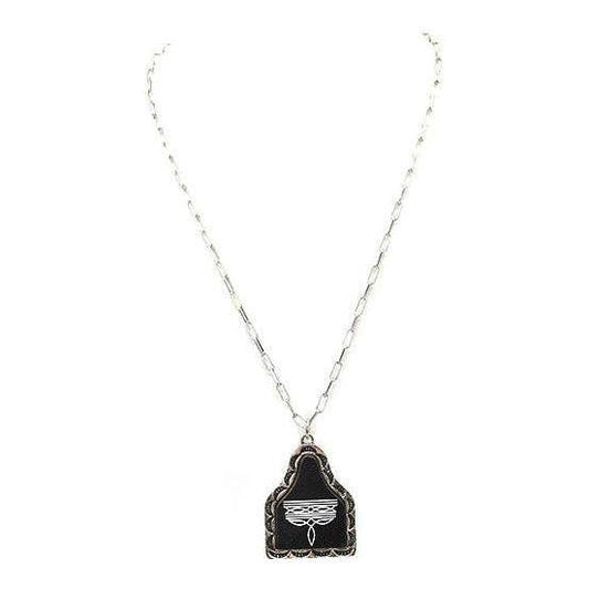 Snowing West - Western Boot Stitch Print Necklace