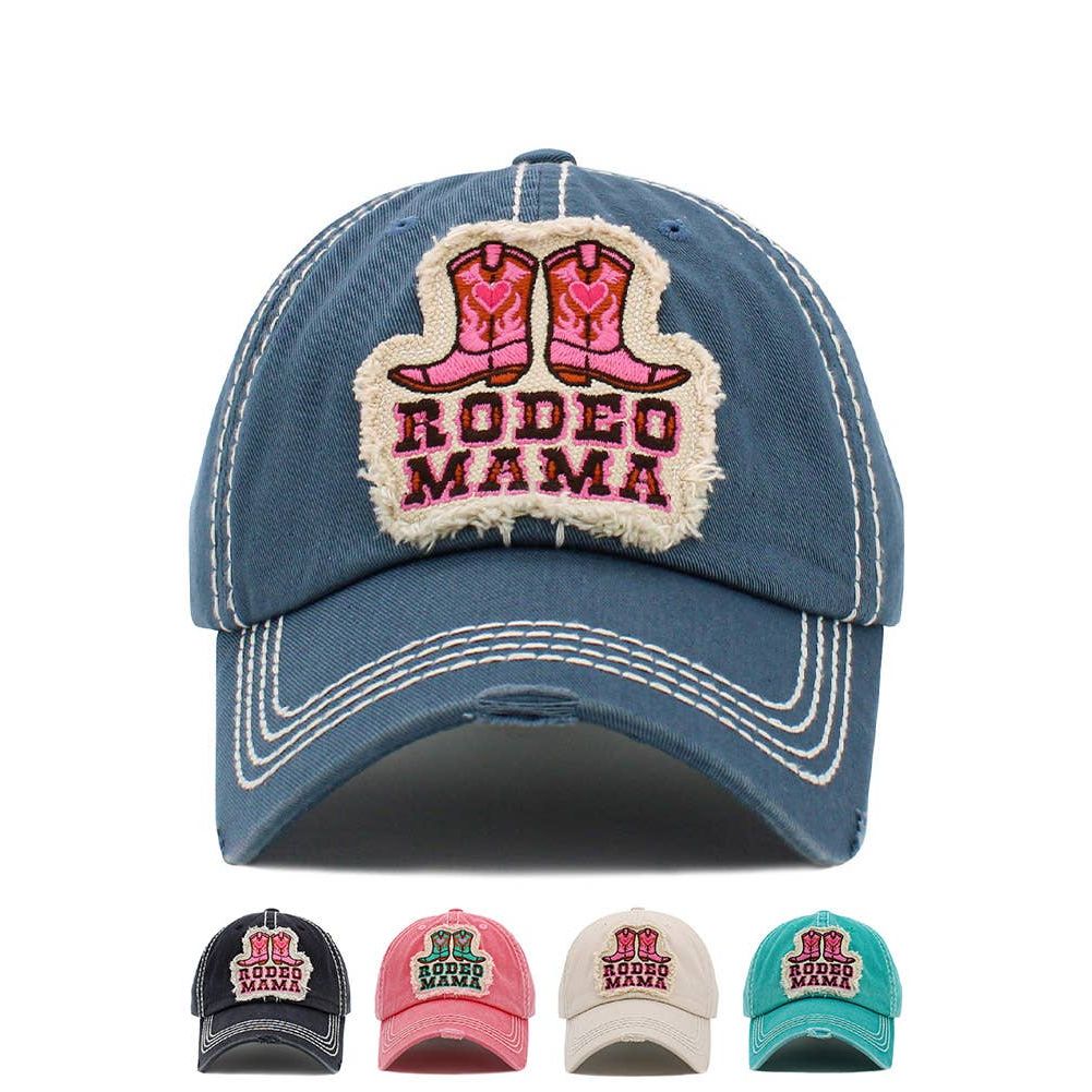 RODEO MAMA Washed Vintage Baseball Cap