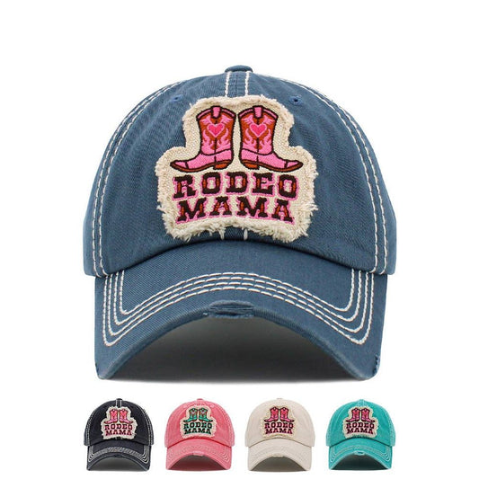 RODEO MAMA Washed Vintage Baseball Cap