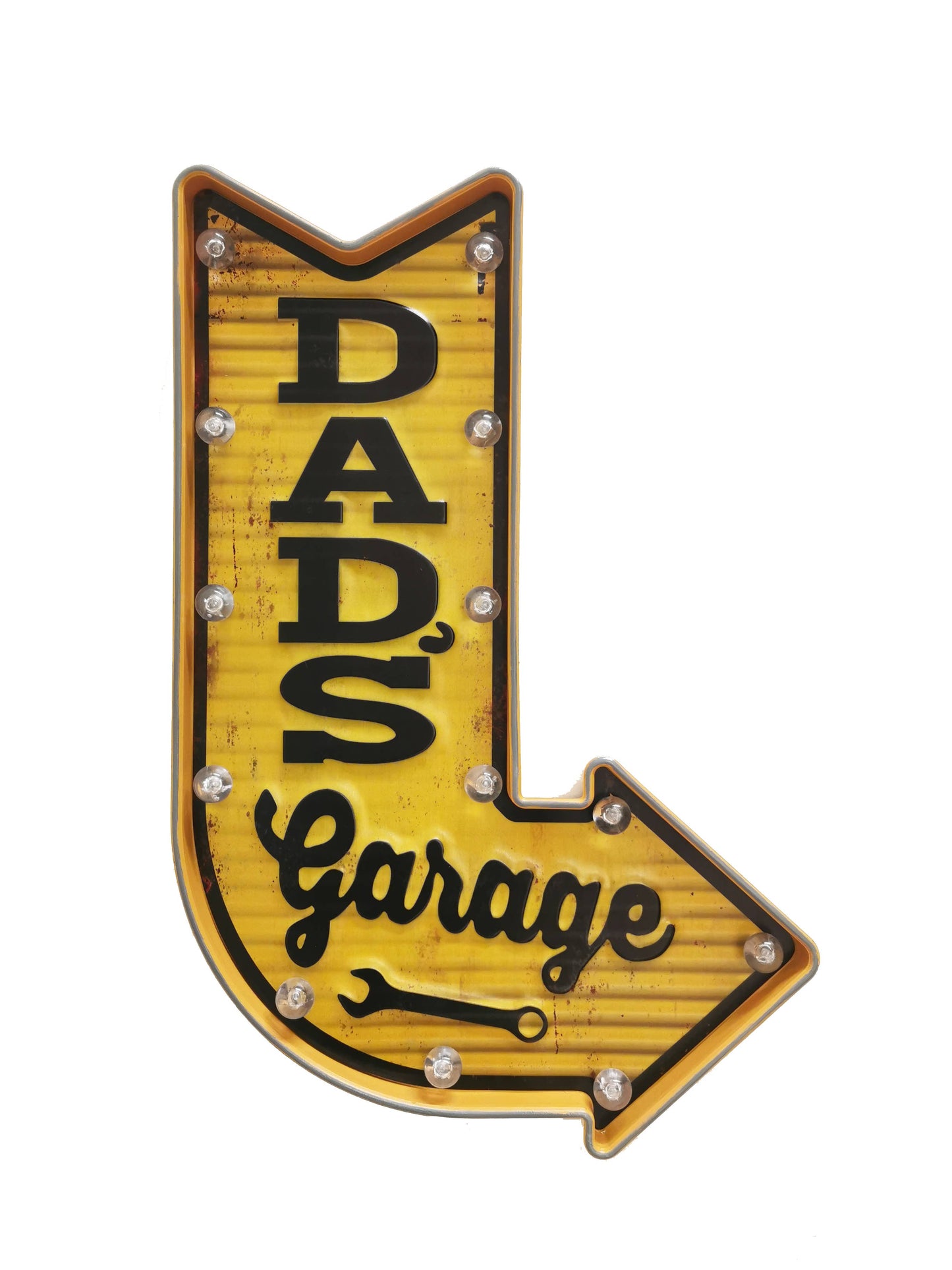 LED Lighted "Dad's Garage" Arrow Sign Wall Decor