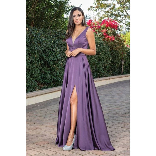 High Slit and Pleated Skirt Prom Dress