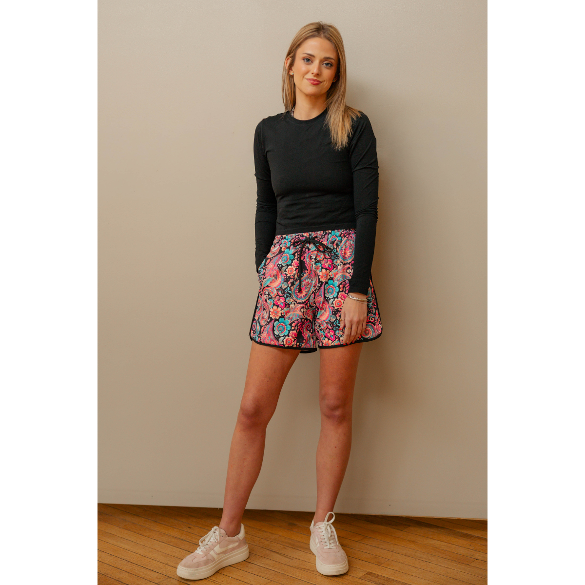 Midnight Bloom Long Shorts