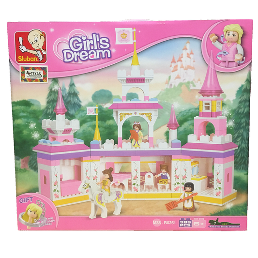 Texas Toy Distribution - Girl's Dream Magical Castle Building Brick Kit (385 Pcs)