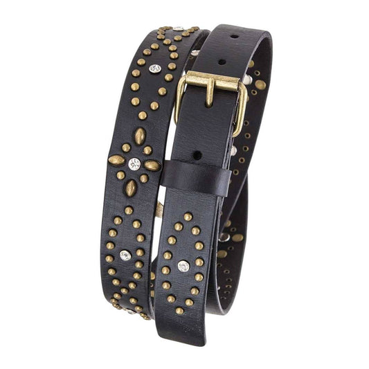 Ladies Studded Leather Belt, Vintage Inspired by Rope & Spurs -98-M006