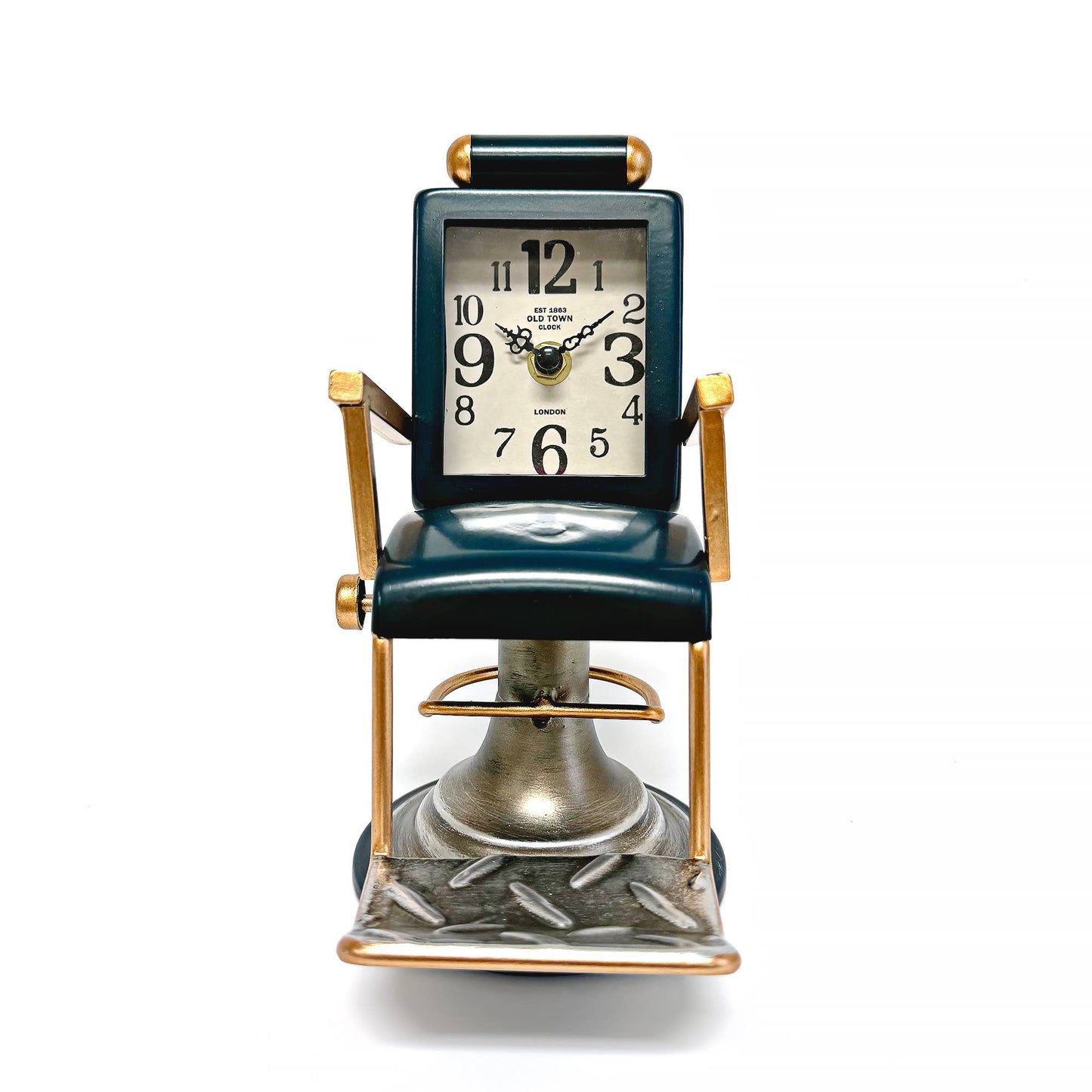 Classic Barber Chair Table Clock-Blue
