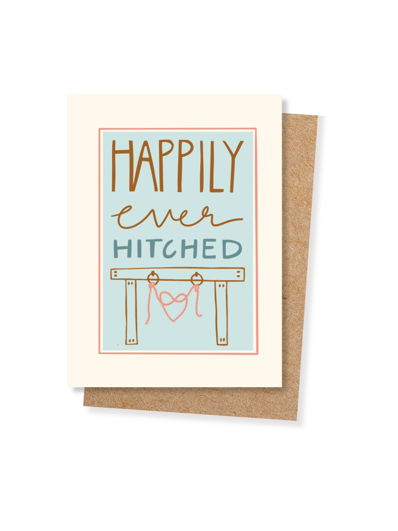Happily Ever Hitched Western Wedding Congratulations Card — Rustic Cowboy Bride and Groom Gift
