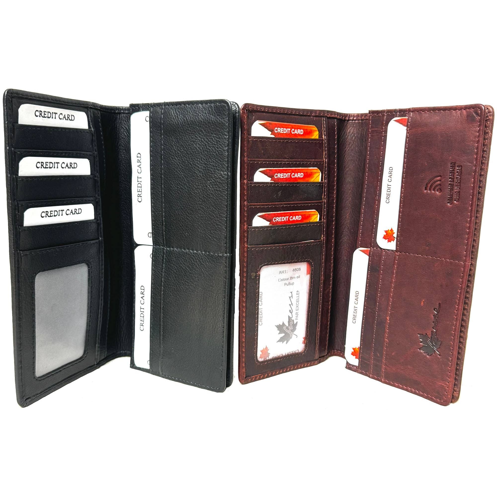 Genuine Cowhide Leather Breast/Coat RFID Card Wallet #4608