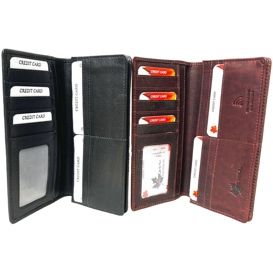 Genuine Cowhide Leather Breast/Coat RFID Card Wallet #4608