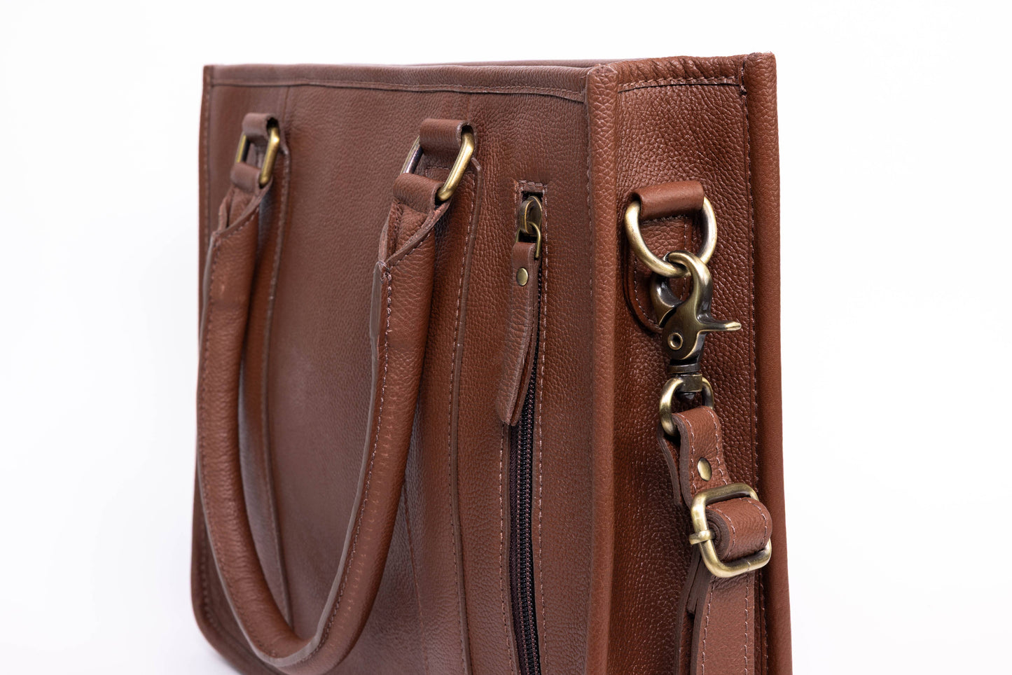 Brown Leather Hair-On-Hide Tote Bag ABHB 18-25215