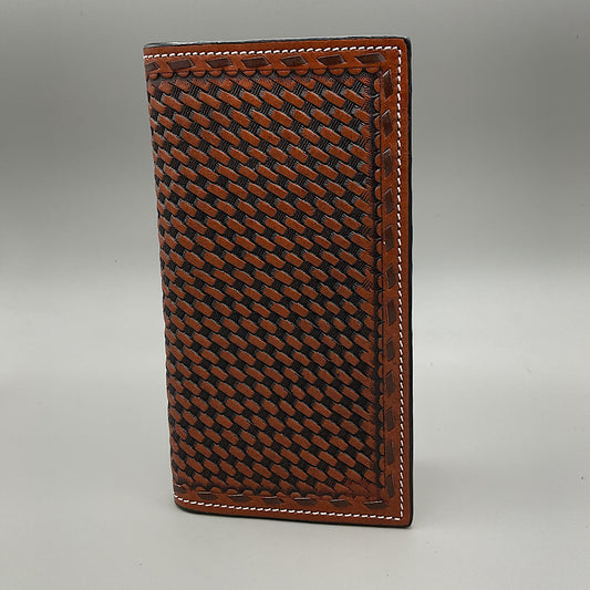 Twisted X - Chestnut Stamped Leather Men’s Checkbook Cover/Rodeo Wallet XWC3-3