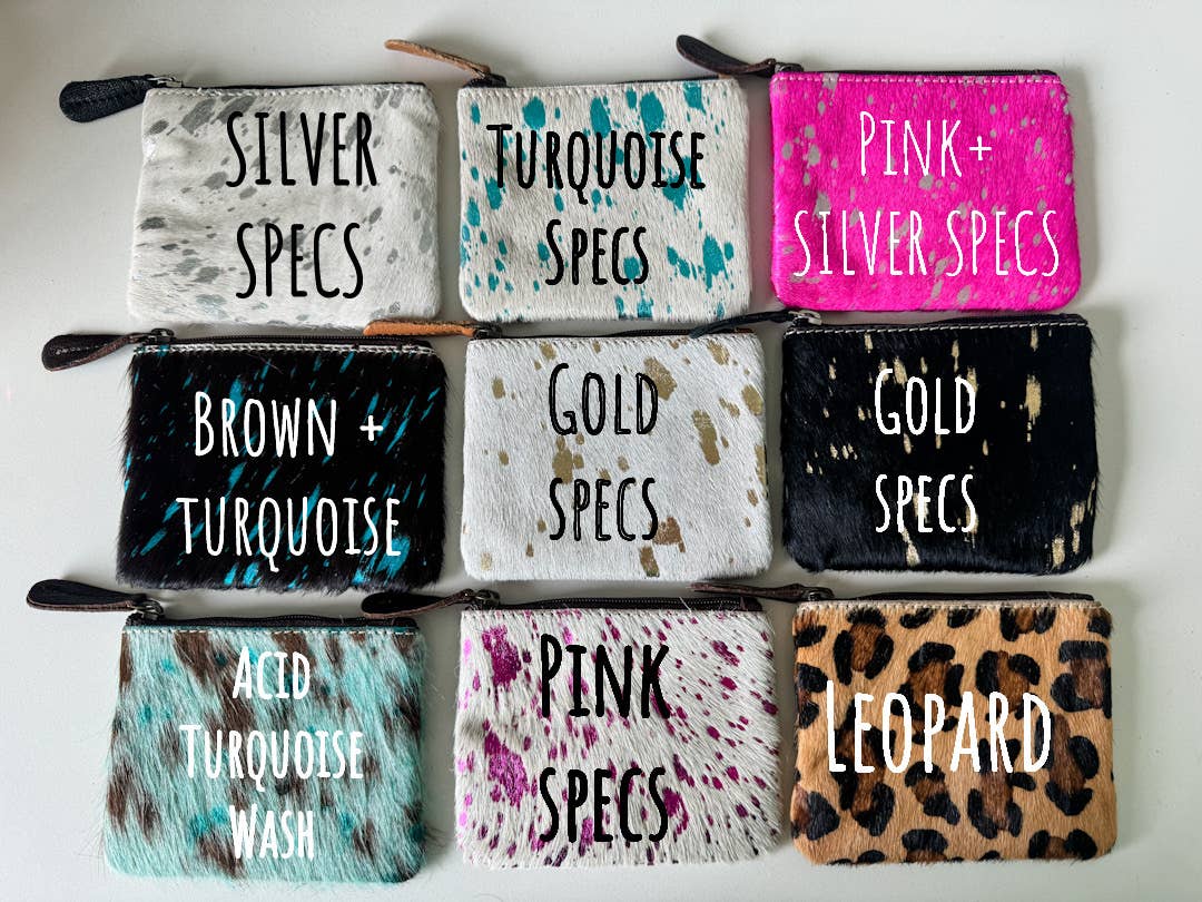 Western Cowhide Coin Change Money Pouch