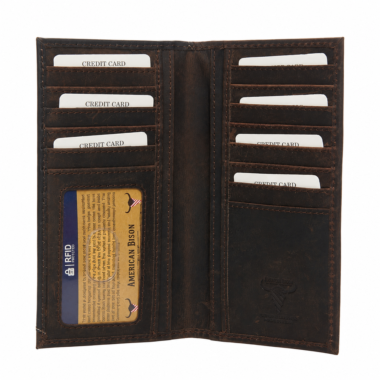 Oil Pull Up Tooled Leather Accent Rodeo Wallet ABW027