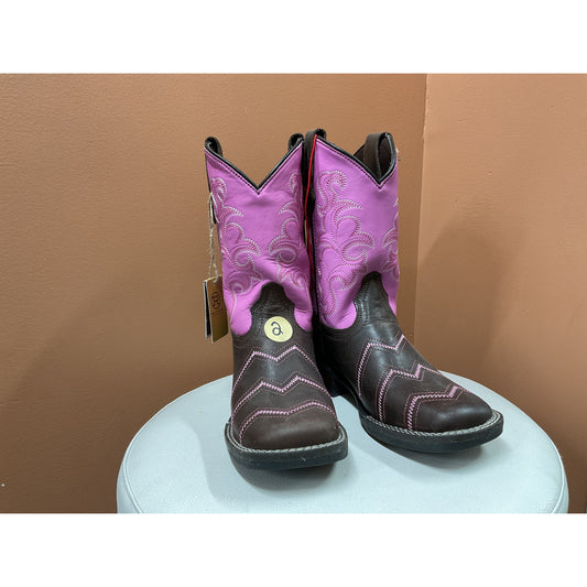 Roper Youth Cowboy Boot, Square Toe, Mauve Top, 09-018-0912-2937
