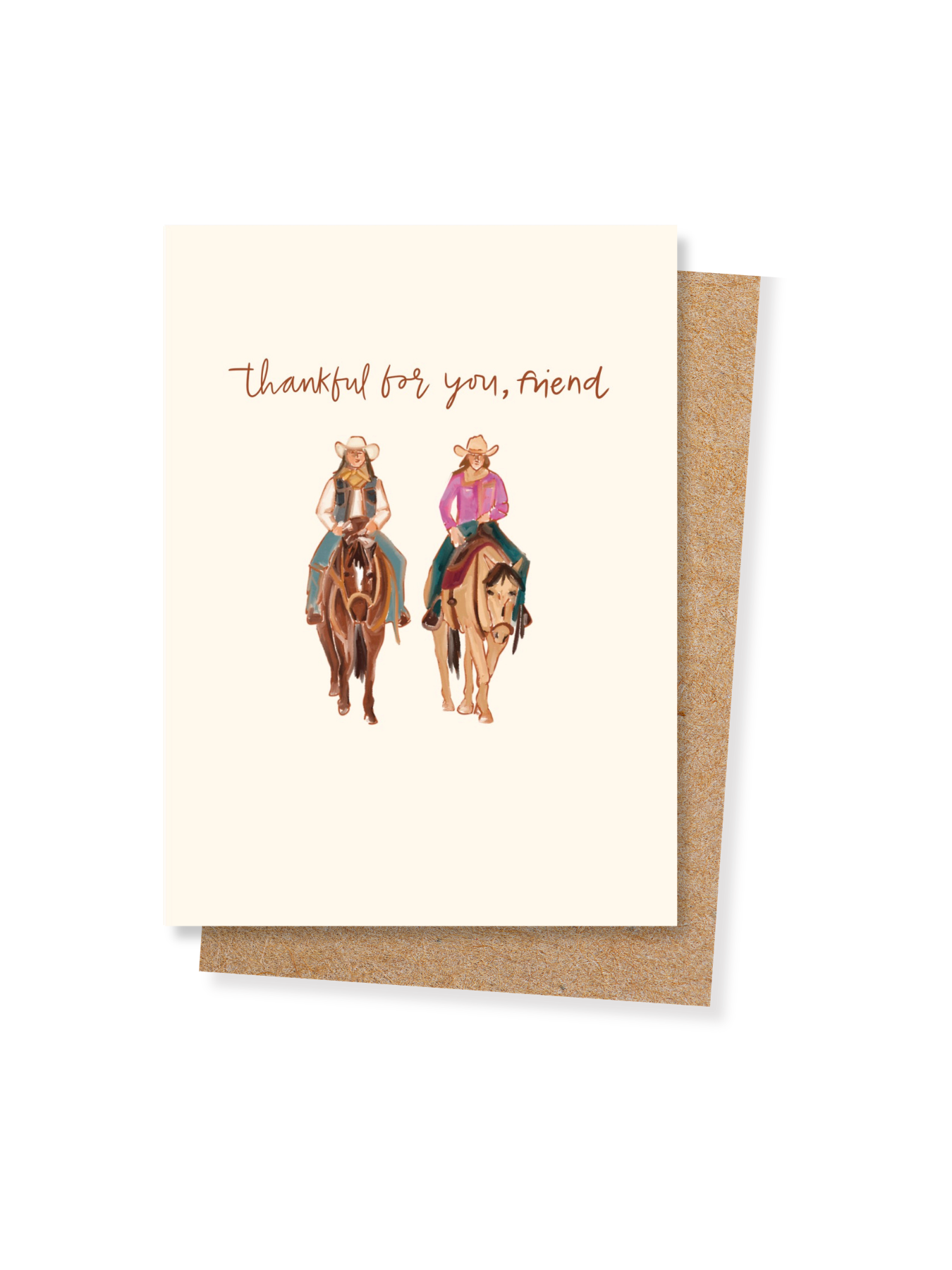 Thankful for You Western Friendship Card — Grateful for You Cowgirl Appreciation Card
