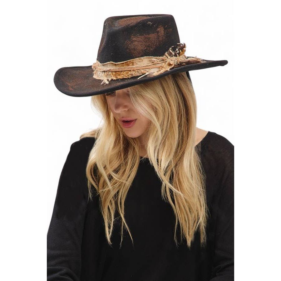 Distress Vintage Shapable Fedora Cowboy Hat MH0238