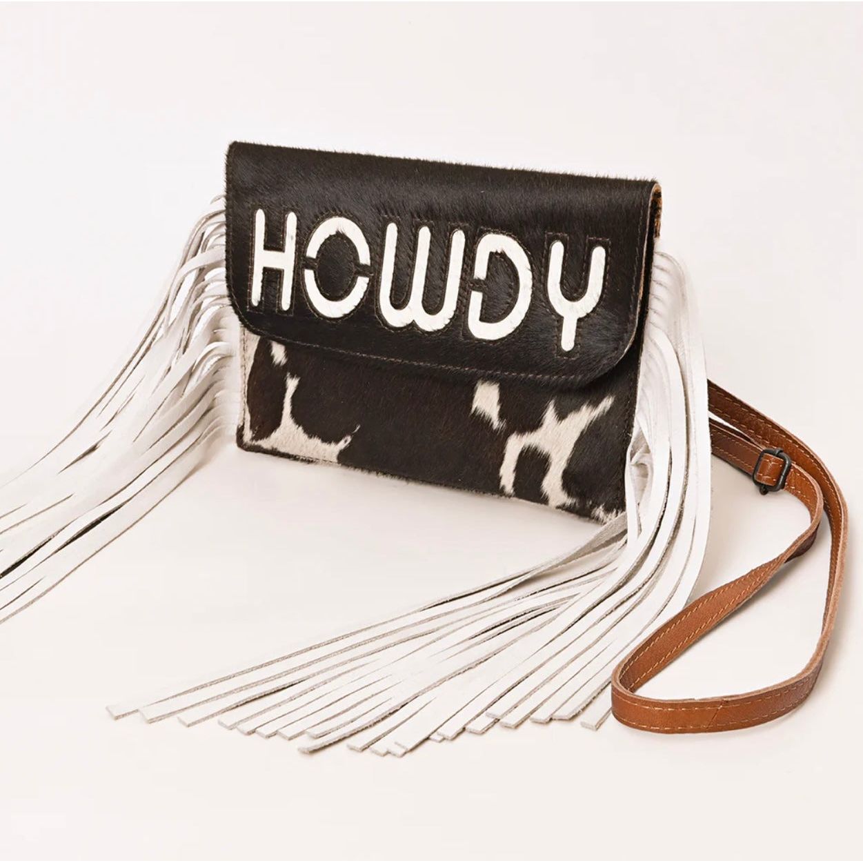 American Darling Hair-On Howdy Fringe CrossBody Bag