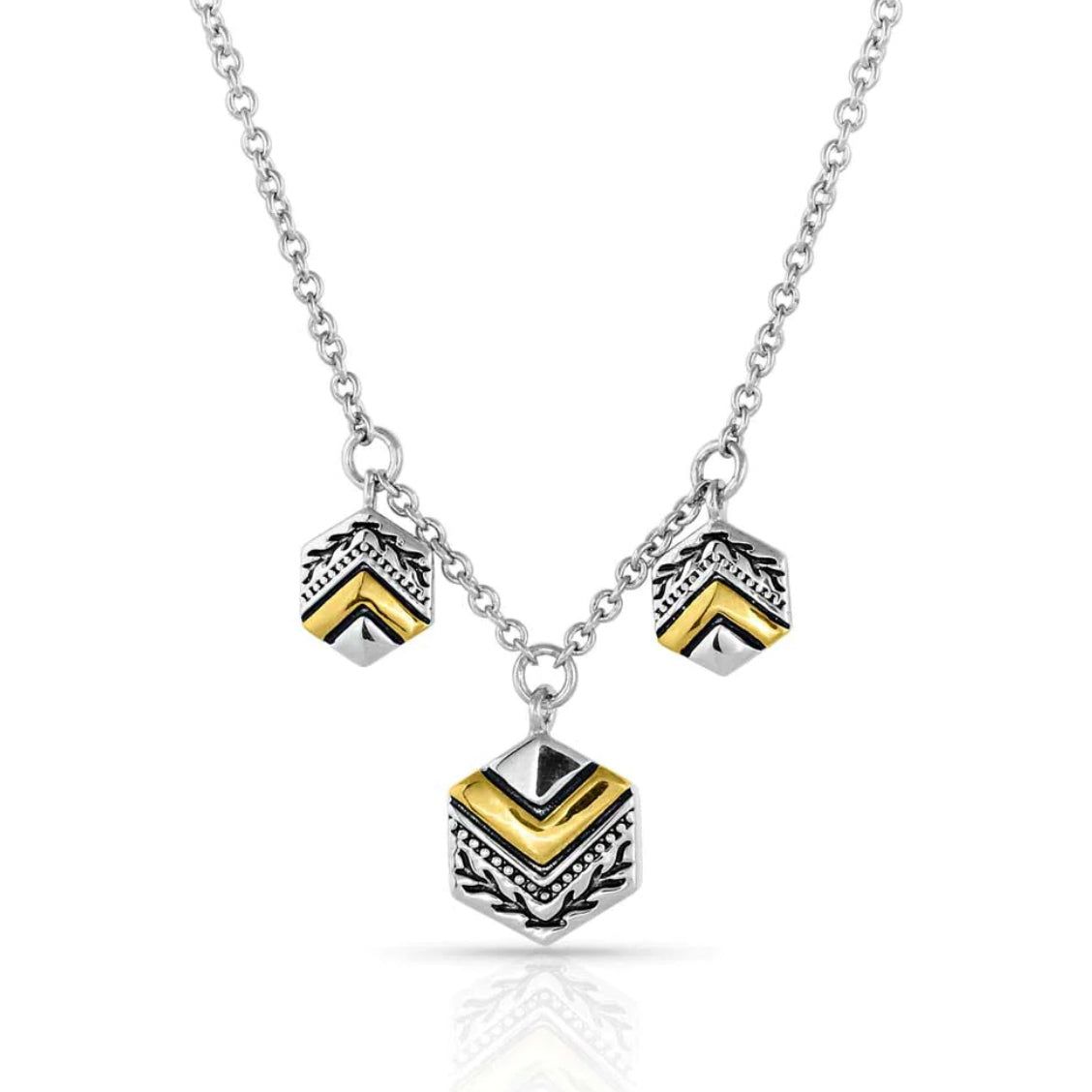 Charmed Chevron Silver Necklace