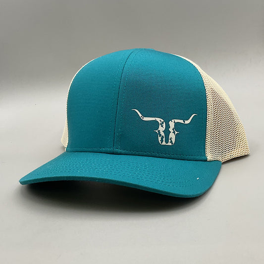 Ranch Rags - Teal & Cream With Logo Snap Back Men’s Ball Cap