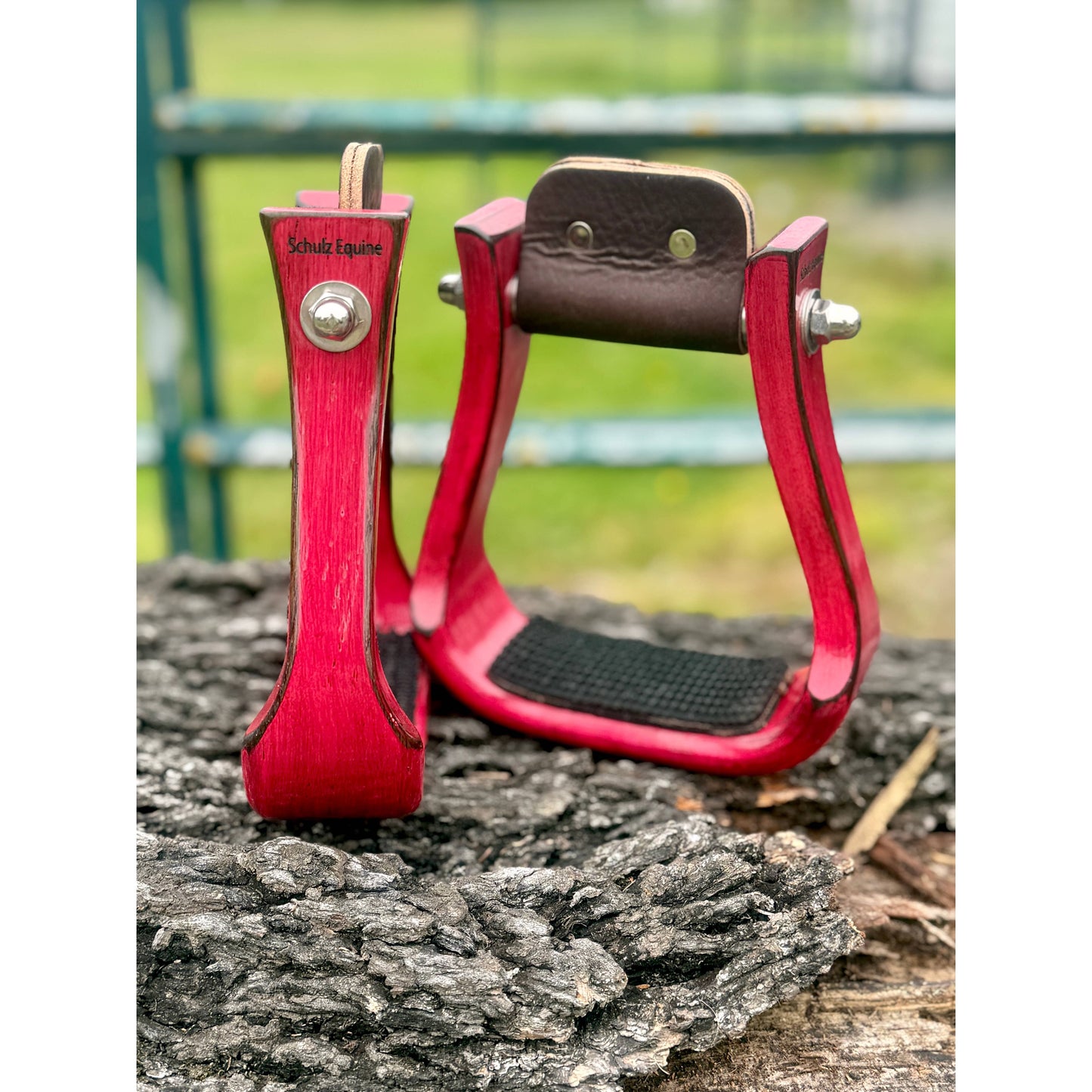 Wooden Stirrups- Pink Barrel Racing Style