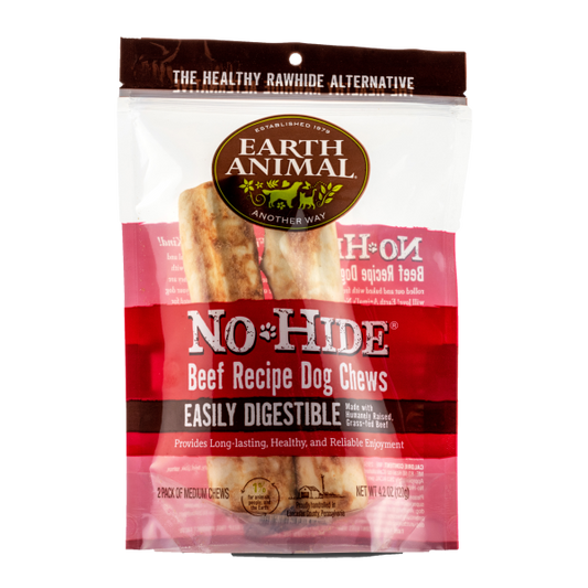 Earth Animal Dog NoHide Chew GrassFed Beef Medium 2pk