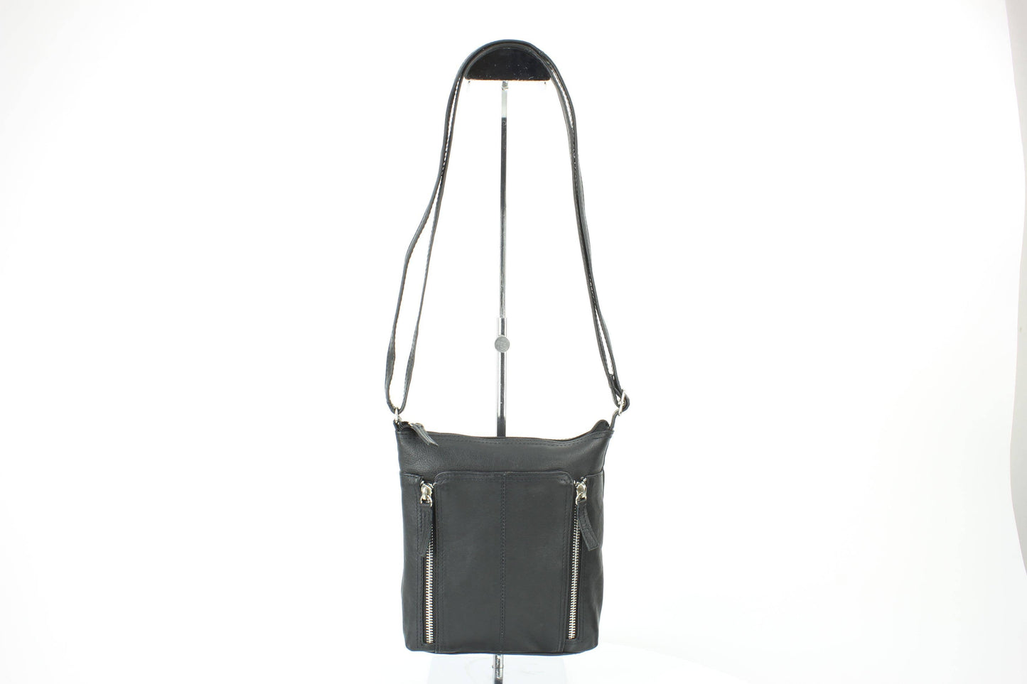 Anchorage Slim Leather Crossbody | Double Zip Detail RB 156