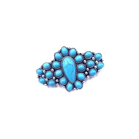 WESTERN DESIGN TURQUOISE STONE HAIR BARRETTE