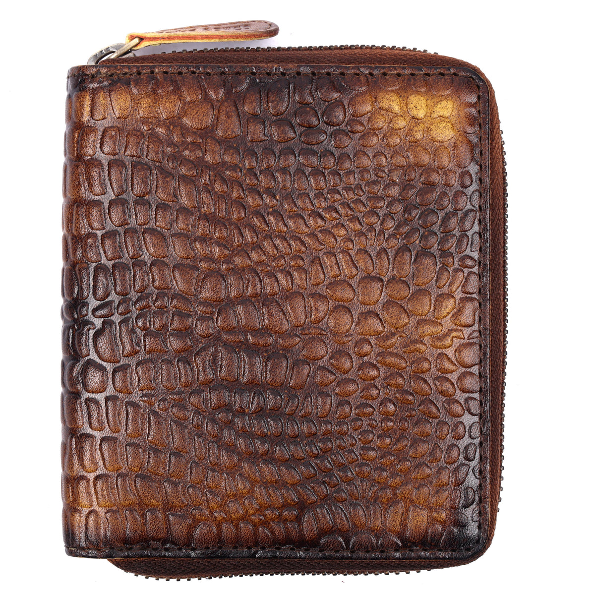 Genuine Leather Wallet RFID – (Tan / Brown Croco) Dual-Tone 253