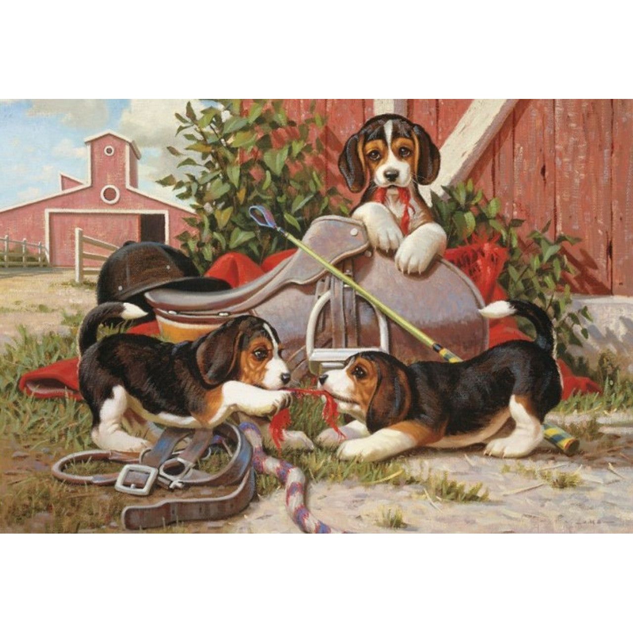 Lang - Jim Lamb’s Puppies Saddling Up Puzzle 1000pc 5038056