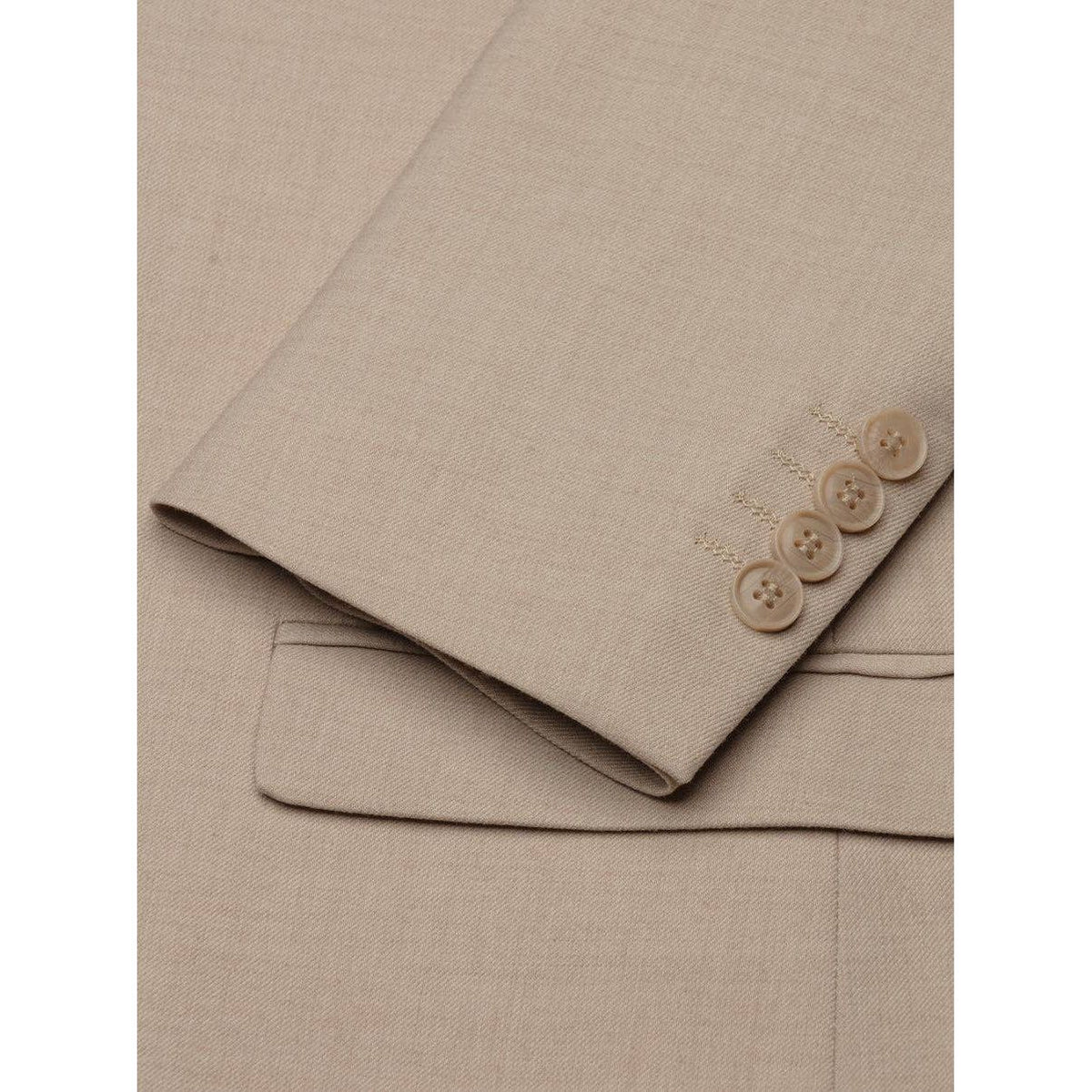 Jax Mens Tan 2 Button Notch Lapel Pick Stitching 3 Pc Slim Fit Suit