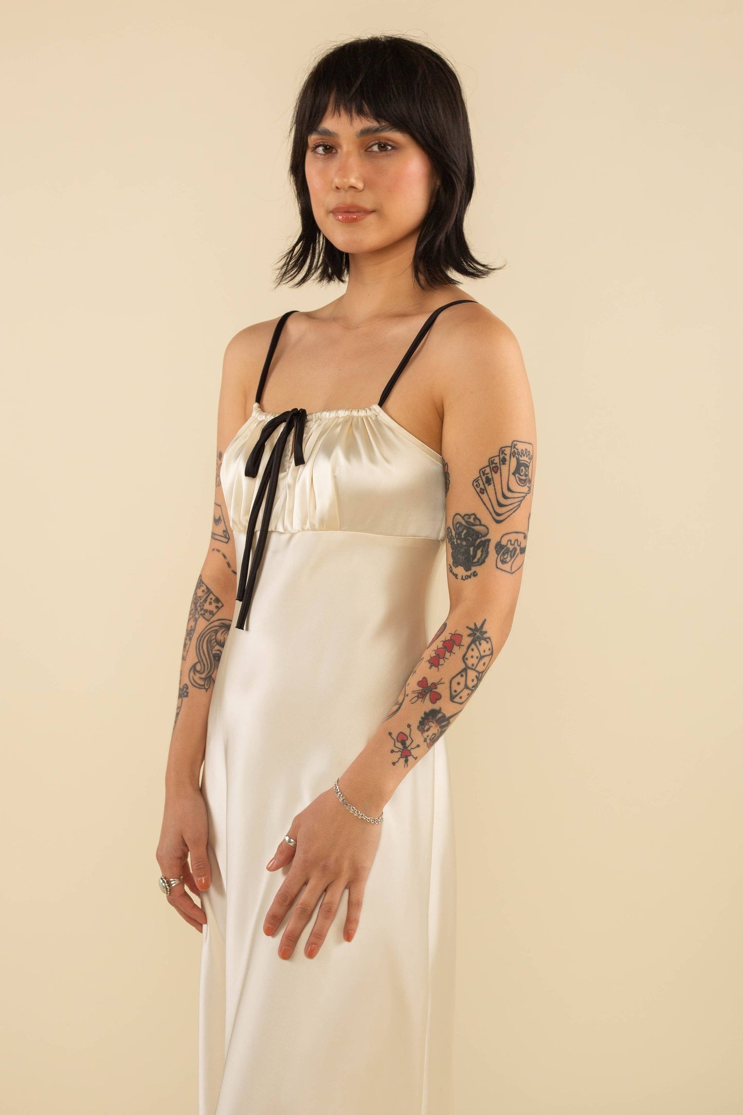 Nat Contrast Tie Dress
