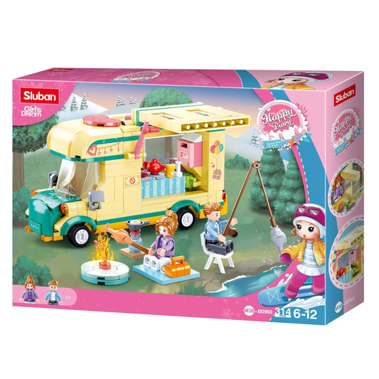 Texas Toy Distribution - Winter Camping Trailer Building Brick Kit (314 pcs)