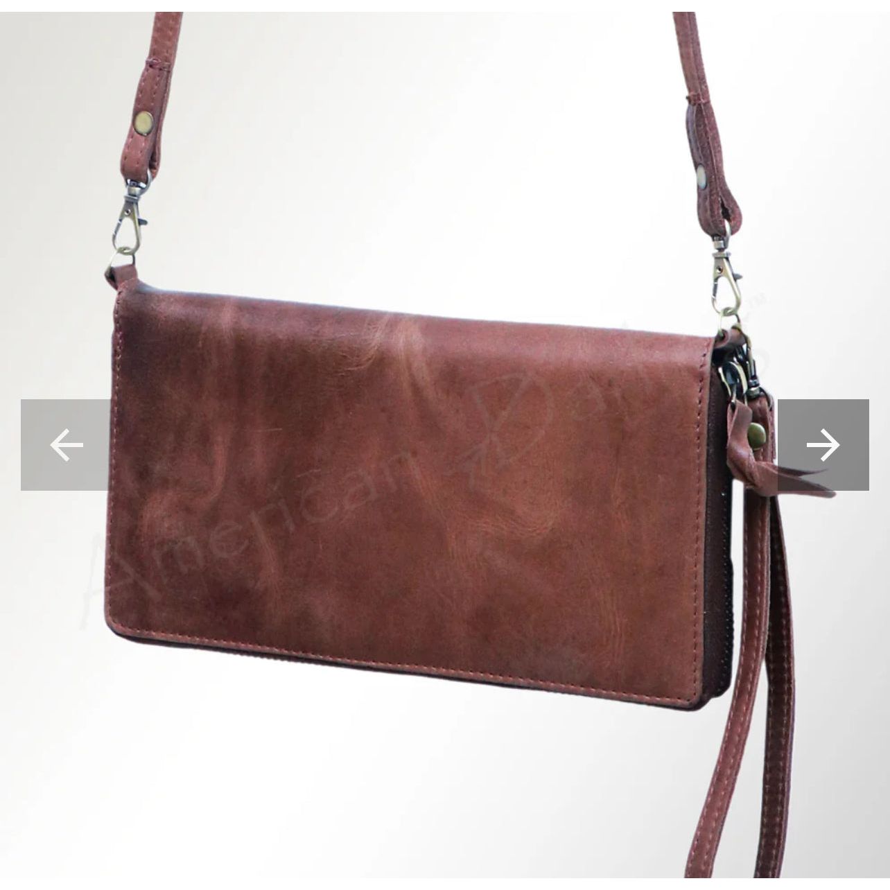 American Darling Brown Cross Body Clutch