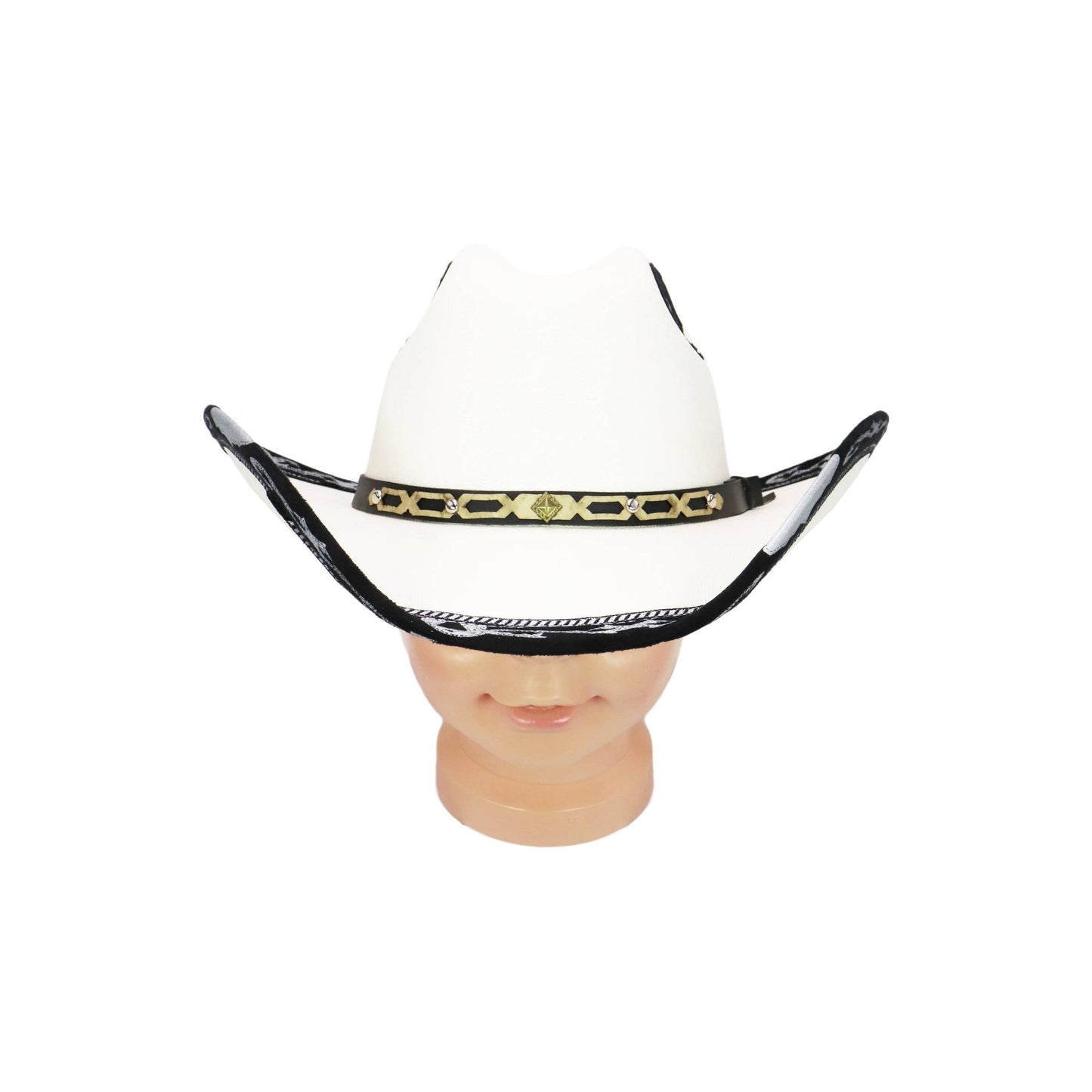 Cap Zone - Kids Rodeo Faux Suede Trim Cutter Cowboy Hat