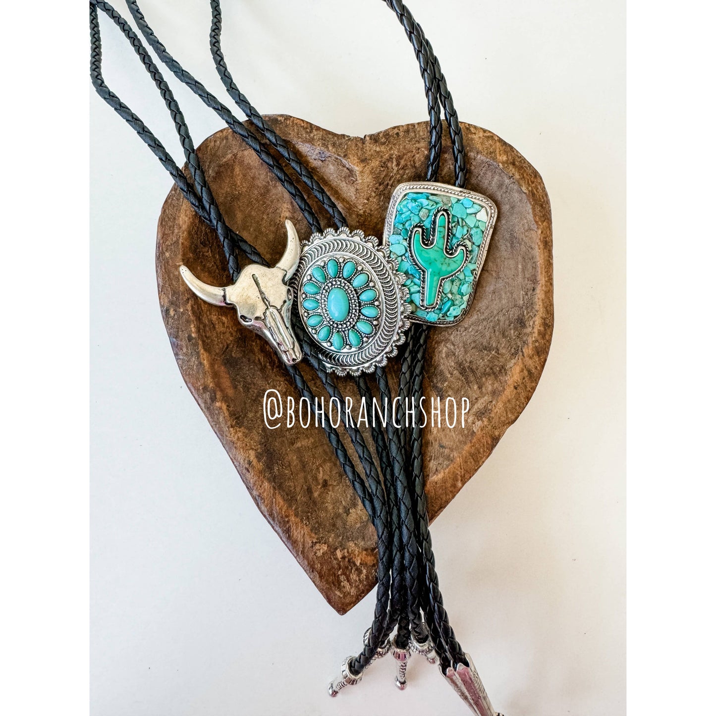Western Bolo Tie Long Pendant Necklace