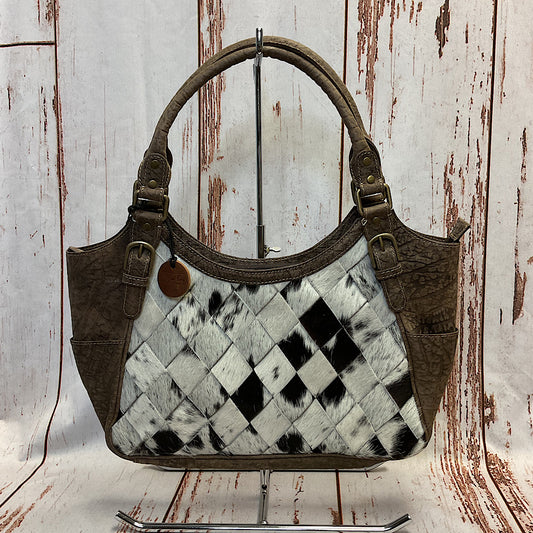 Myra Bag - Pecos Hand Pattern Leather & Hairon Handbag S-7493