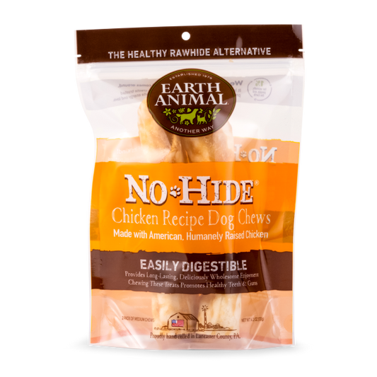 Earth Animal Dog NoHide Chew CageFree Chicken Medium 2pk