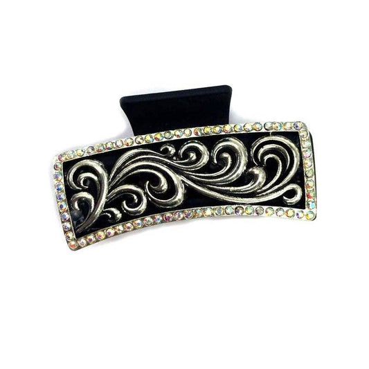 Western Pattern Metal Plate Hair Claw