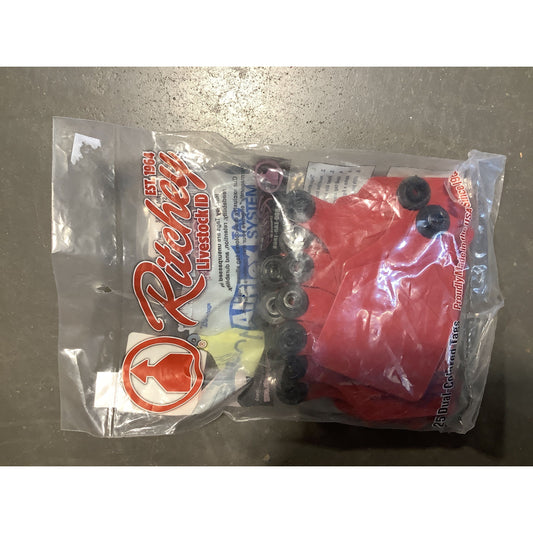 Richey Tag Lrg Cow Red/Black 25 pack