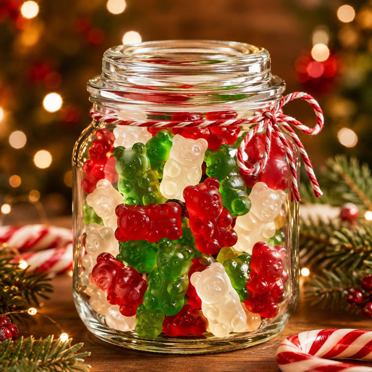 Christmas Gummi Bears – Red, White & Green – Bulk Bag