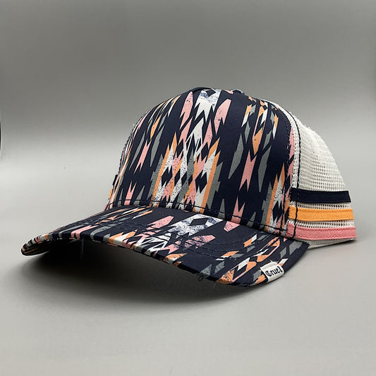 Cruel Denim - Navy Aztec Print & White Snap Back Ladies Ball Cap CCC0041025