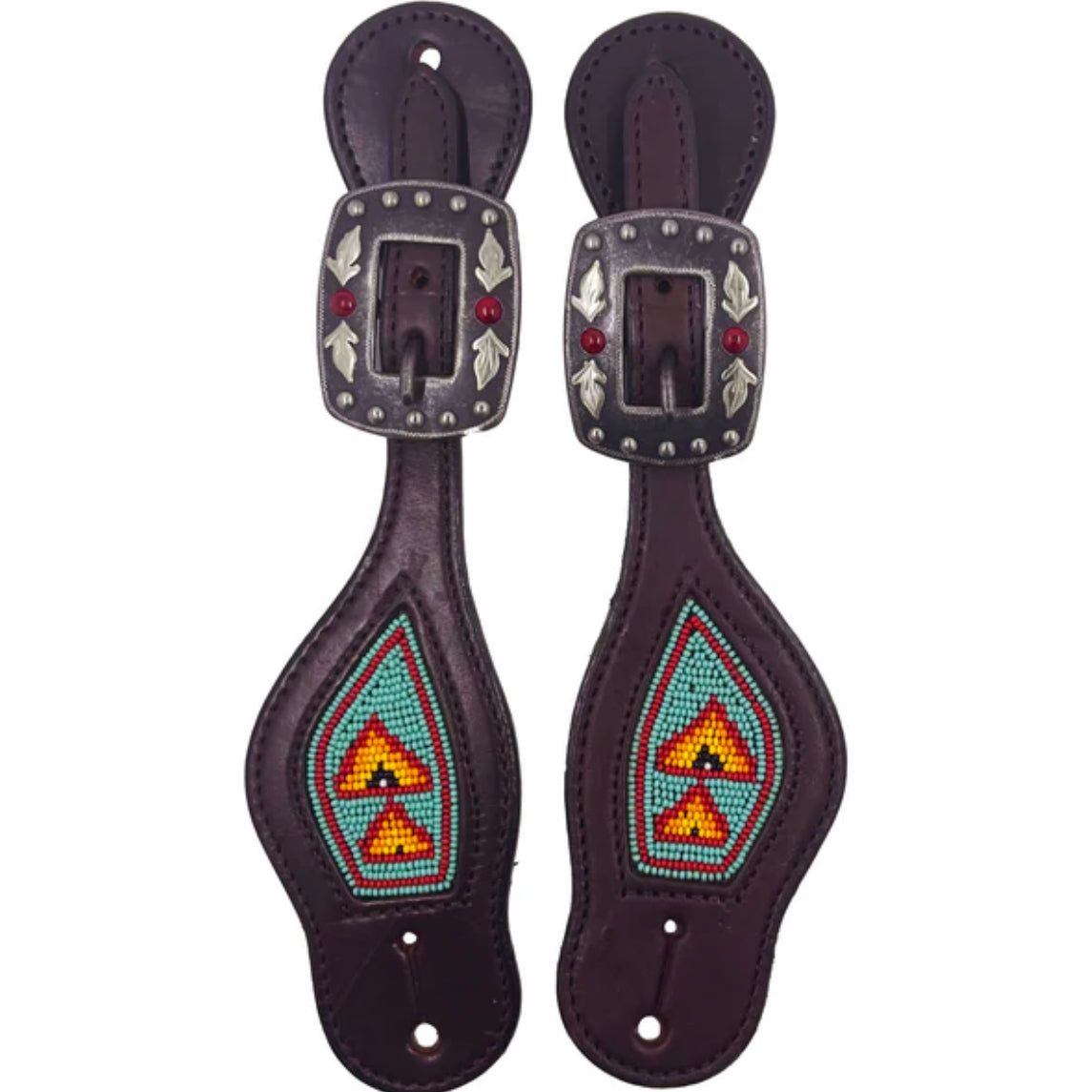 Professional’s Choice Beaded Spur Strap Tur/Red