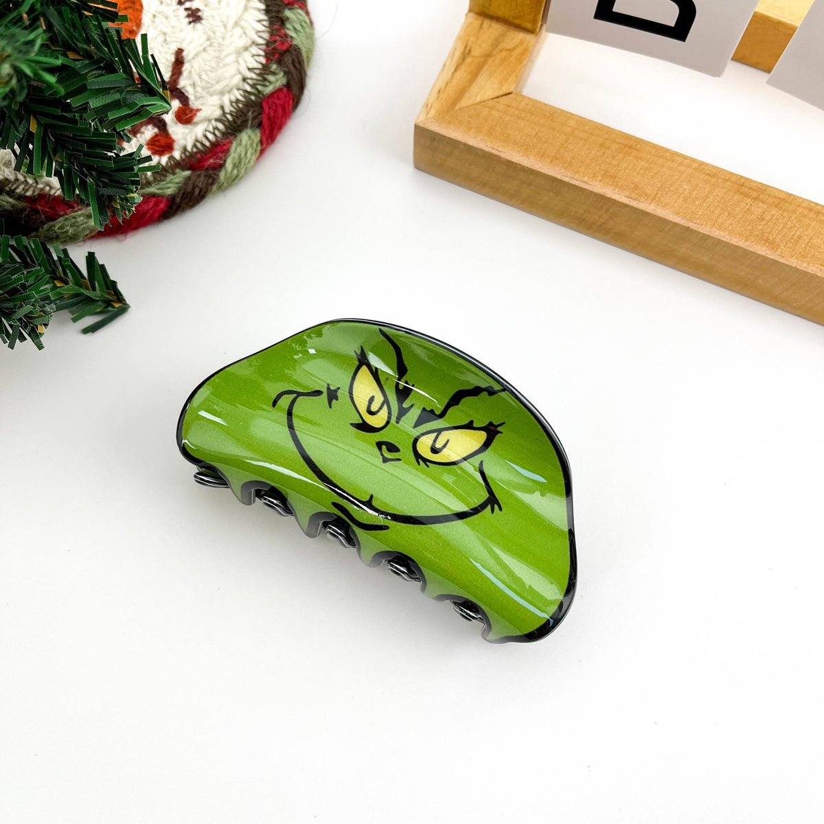 Green Goblin Face Hair Claw Clip