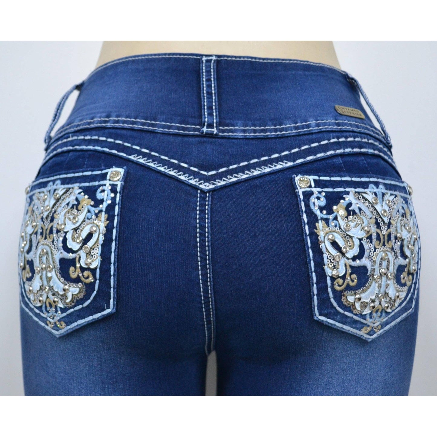 * Untamed Sapphire Clothing LLC - USC-F026 Sexy Maddie Vintage Butt Lifter Levante Cola Jeans