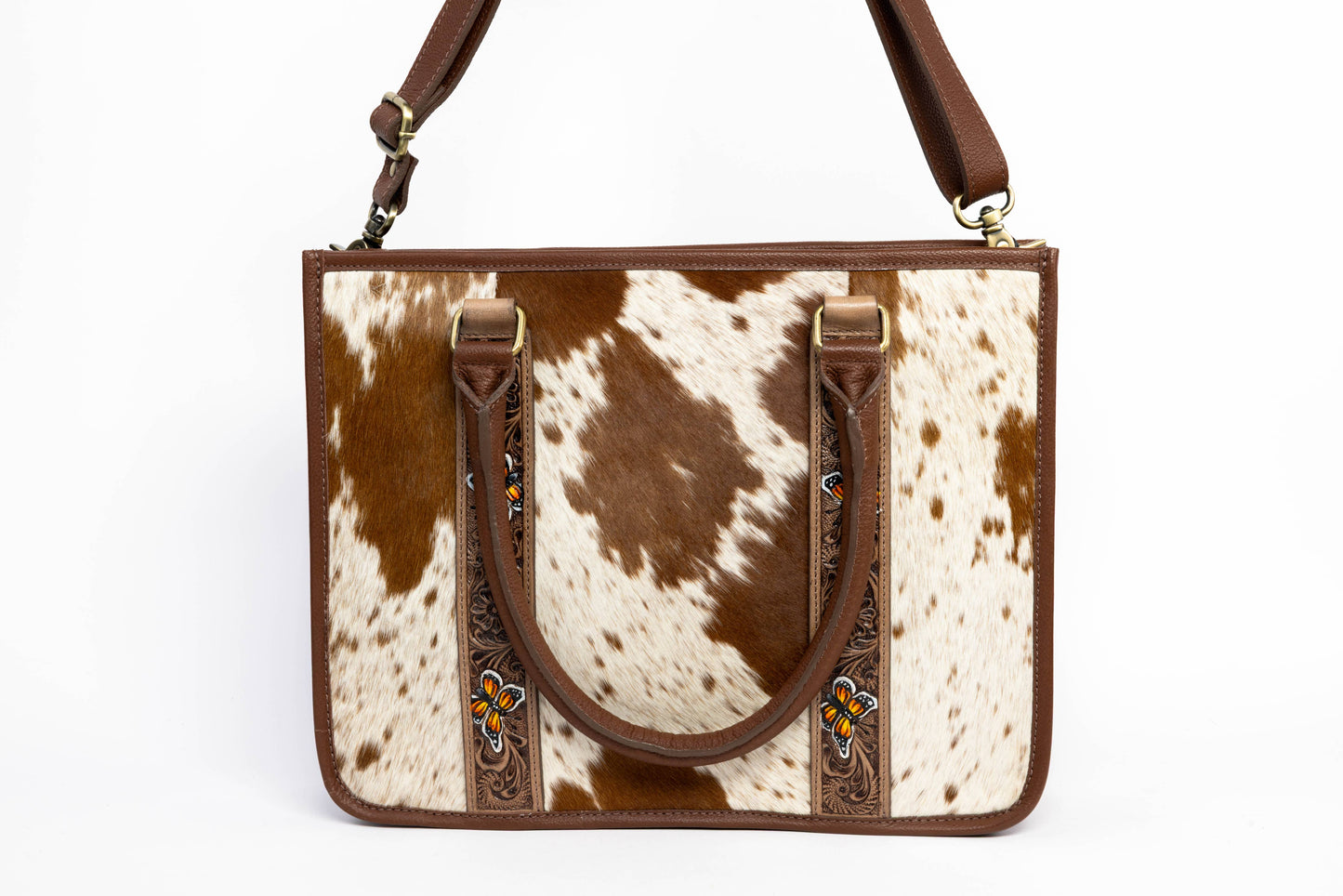 Brown Leather Hair-On-Hide Tote Bag ABHB 18-25215
