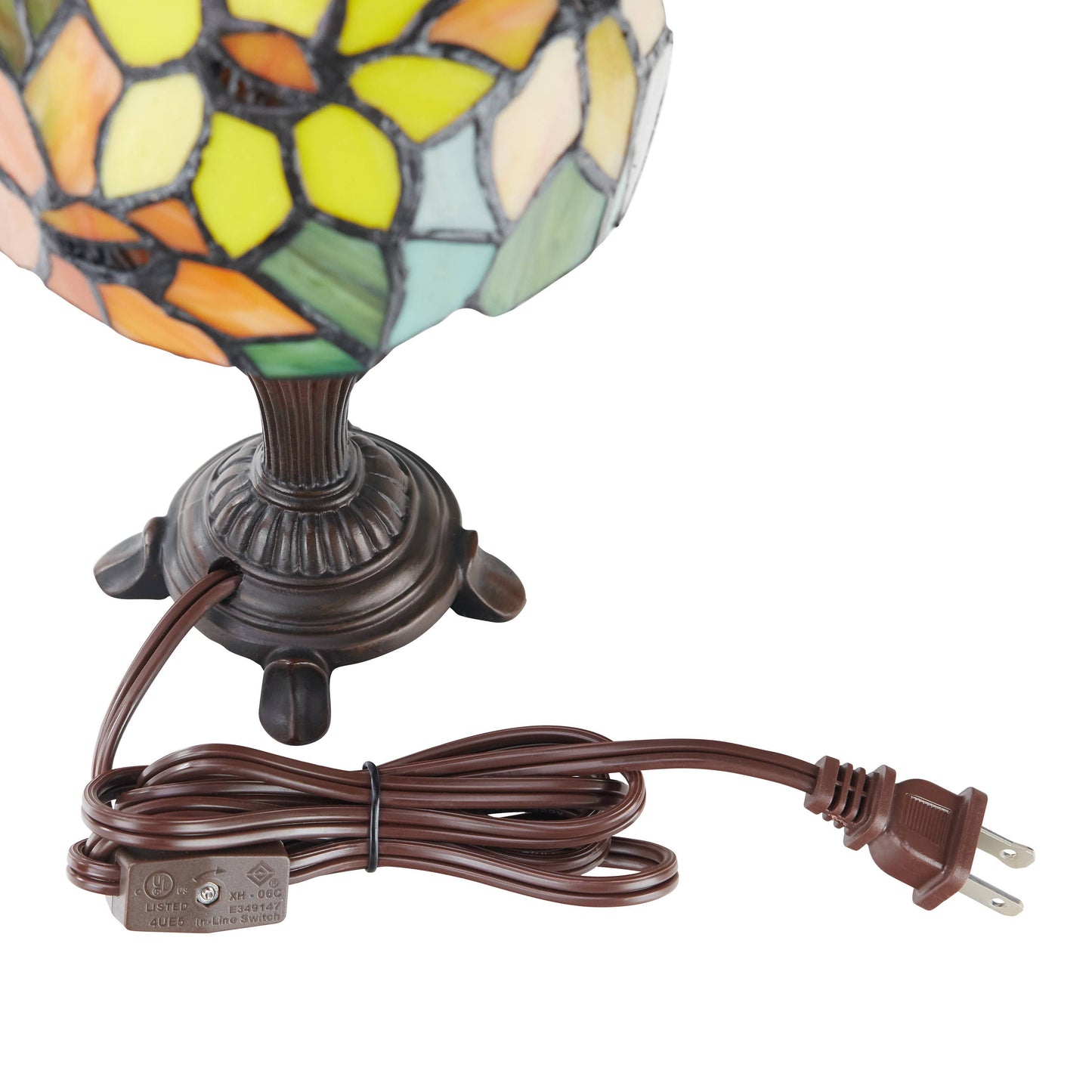 12"H Sunflower Blossoms Candlestick Accent Lamp