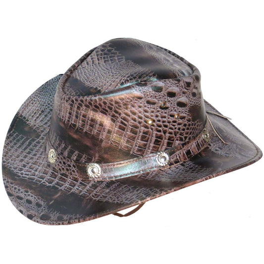 IGI CANADA - Genuine Leather Hat with Crocodile Design #2678