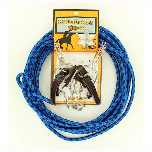Little Outlaw Roper Black & Blue Rope With Badge & Spur Set 50108