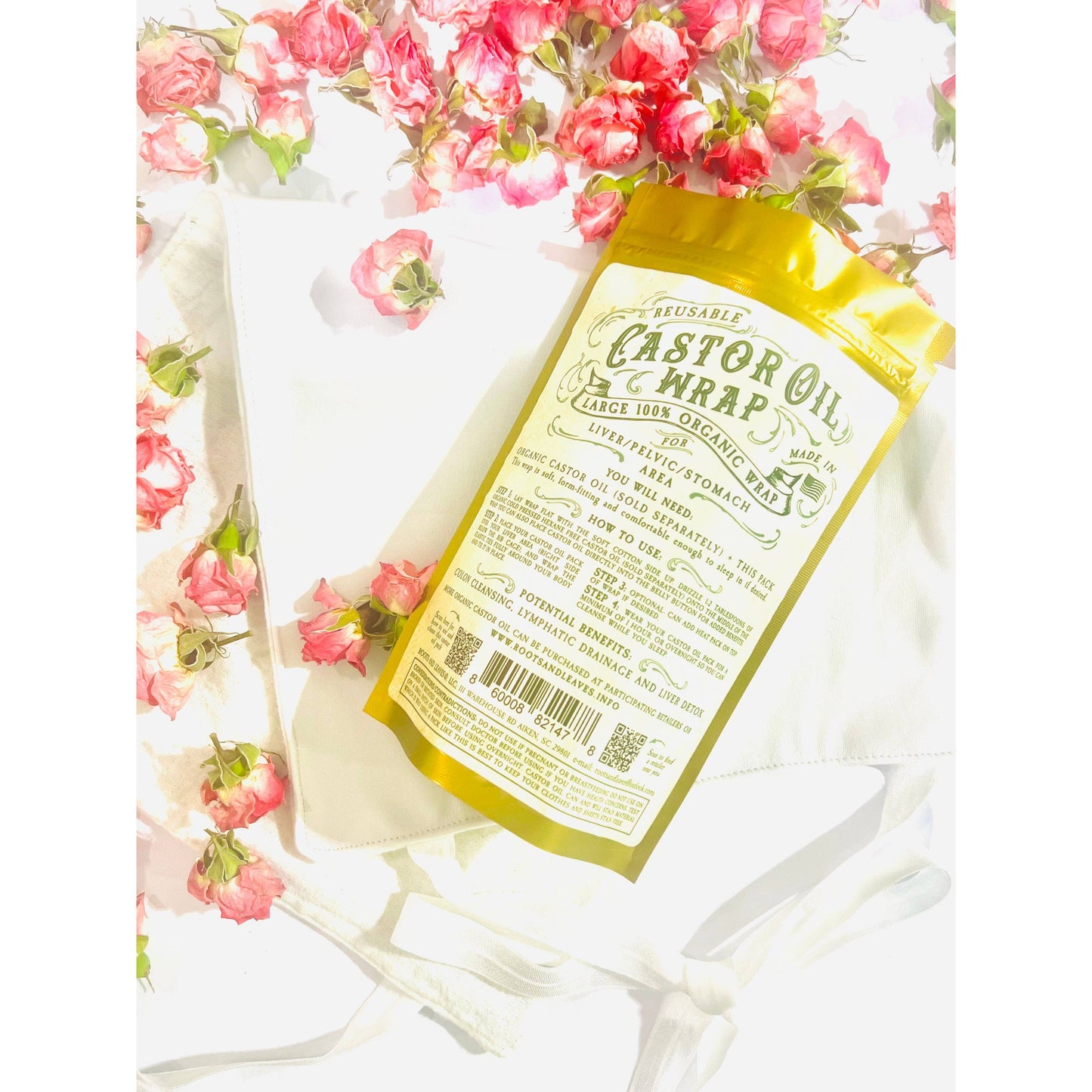 Castor Oil Wrap - LARGE for Liver/Pelvic/Stomach - Handmade